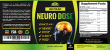 Load image into Gallery viewer, Neuro Dose – Advanced Nootropic for Memory, Focus, Clarity, and Mood
